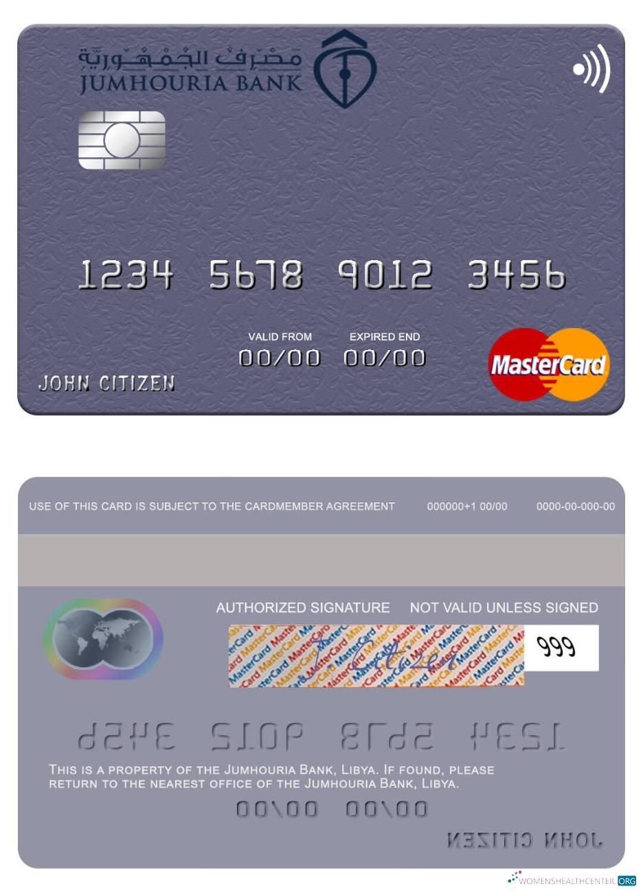 Download Libya Jumhouria Bank mastercard Photoshop template